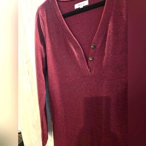 Madewell Burgundy Long Sweater Dress Size Medium